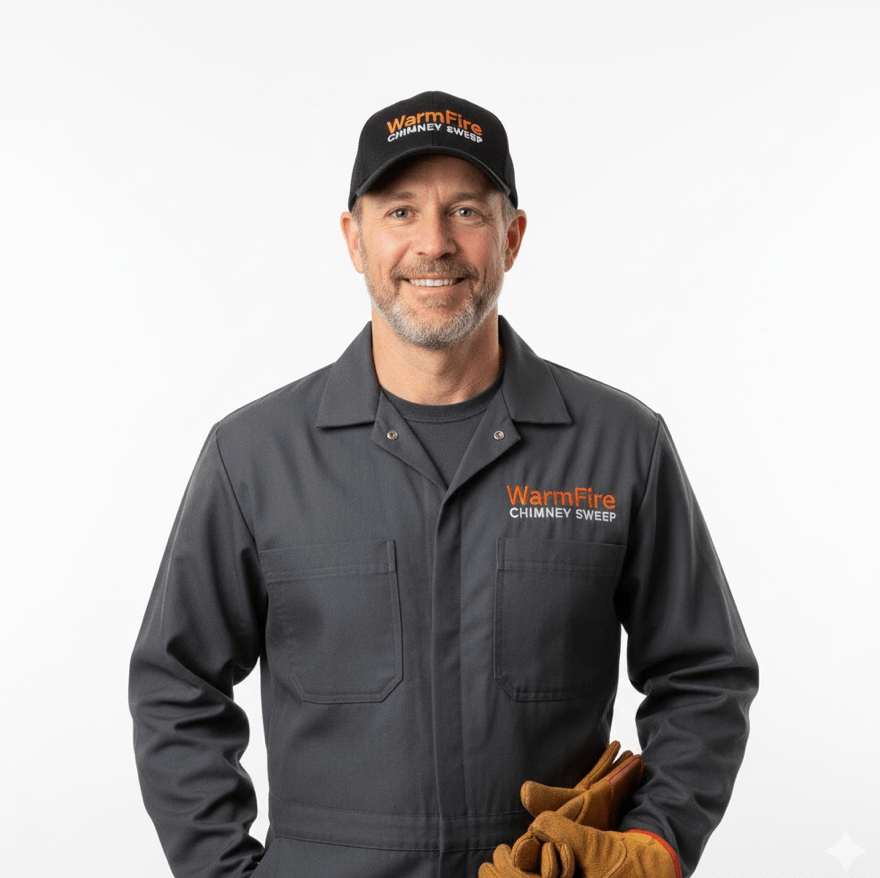 Professional WarmFire chimney sweep technician in Dallas